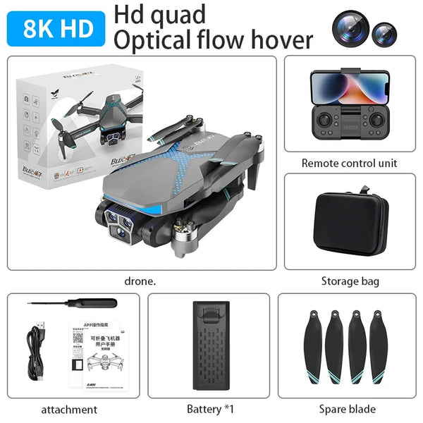 2024 New AE7 Folding Brushless Drone HD Aerial Photography Cool Lighting RC Aircraft Quadcopter  dron 4k profesional  drones